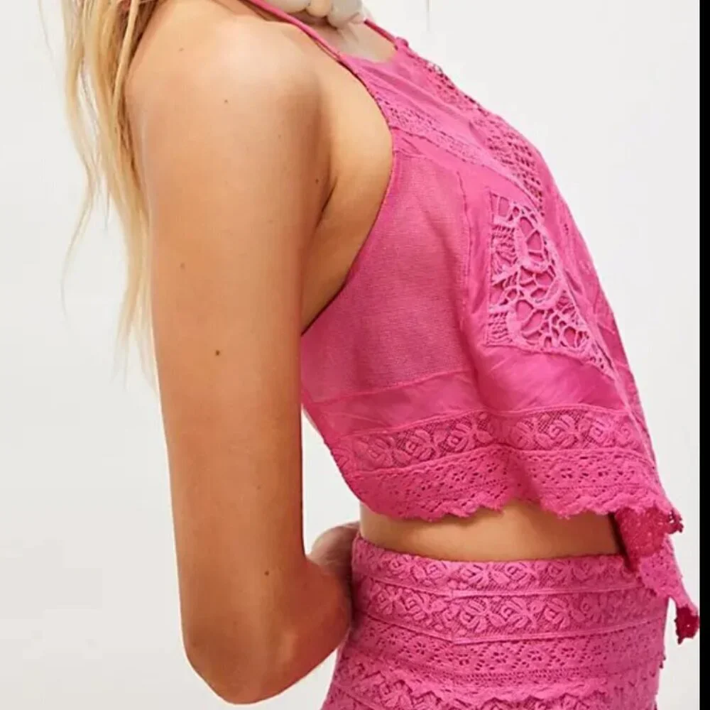 NWT Free People Eleanora Skirt Set in Magentiful